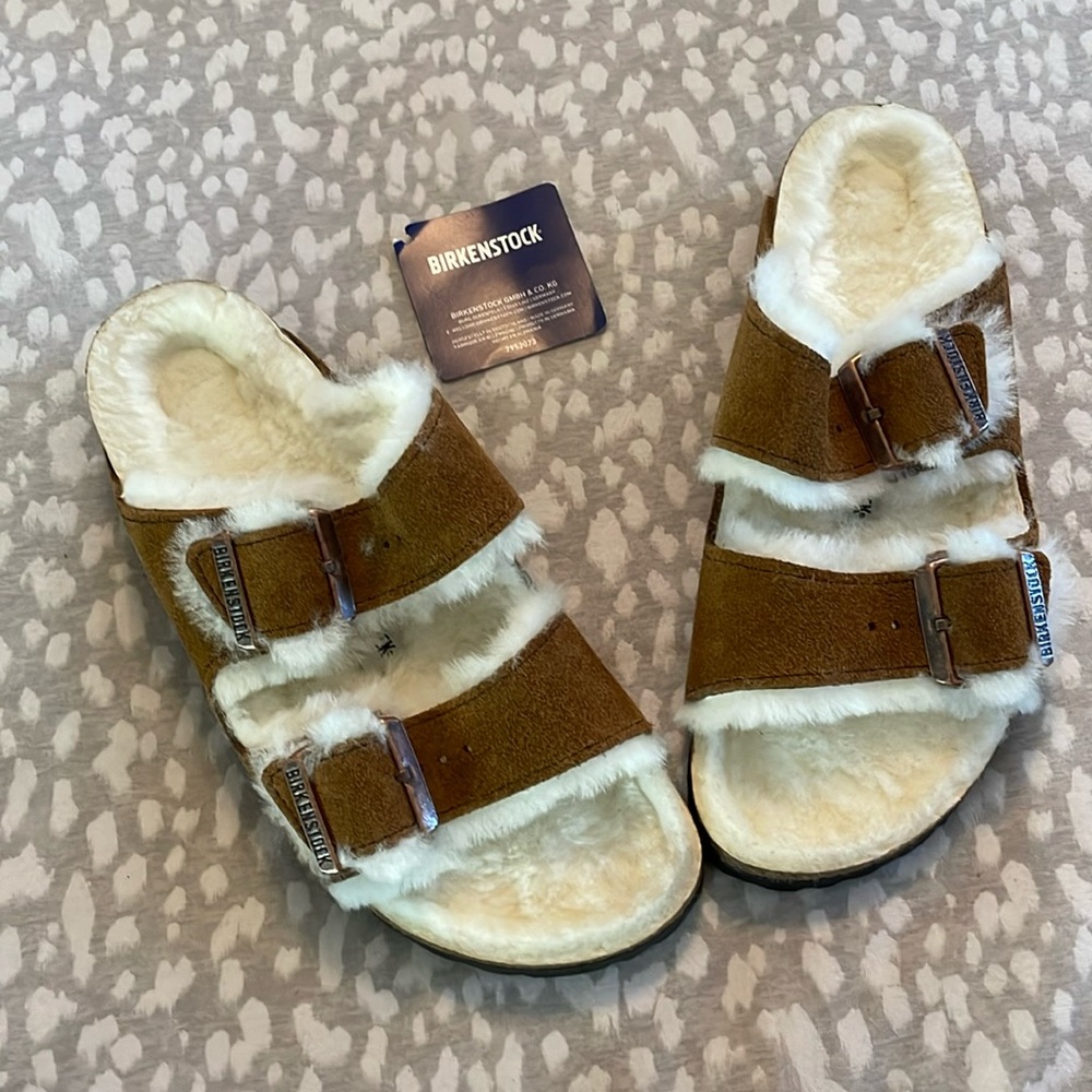 birkenstock fur suede sandals